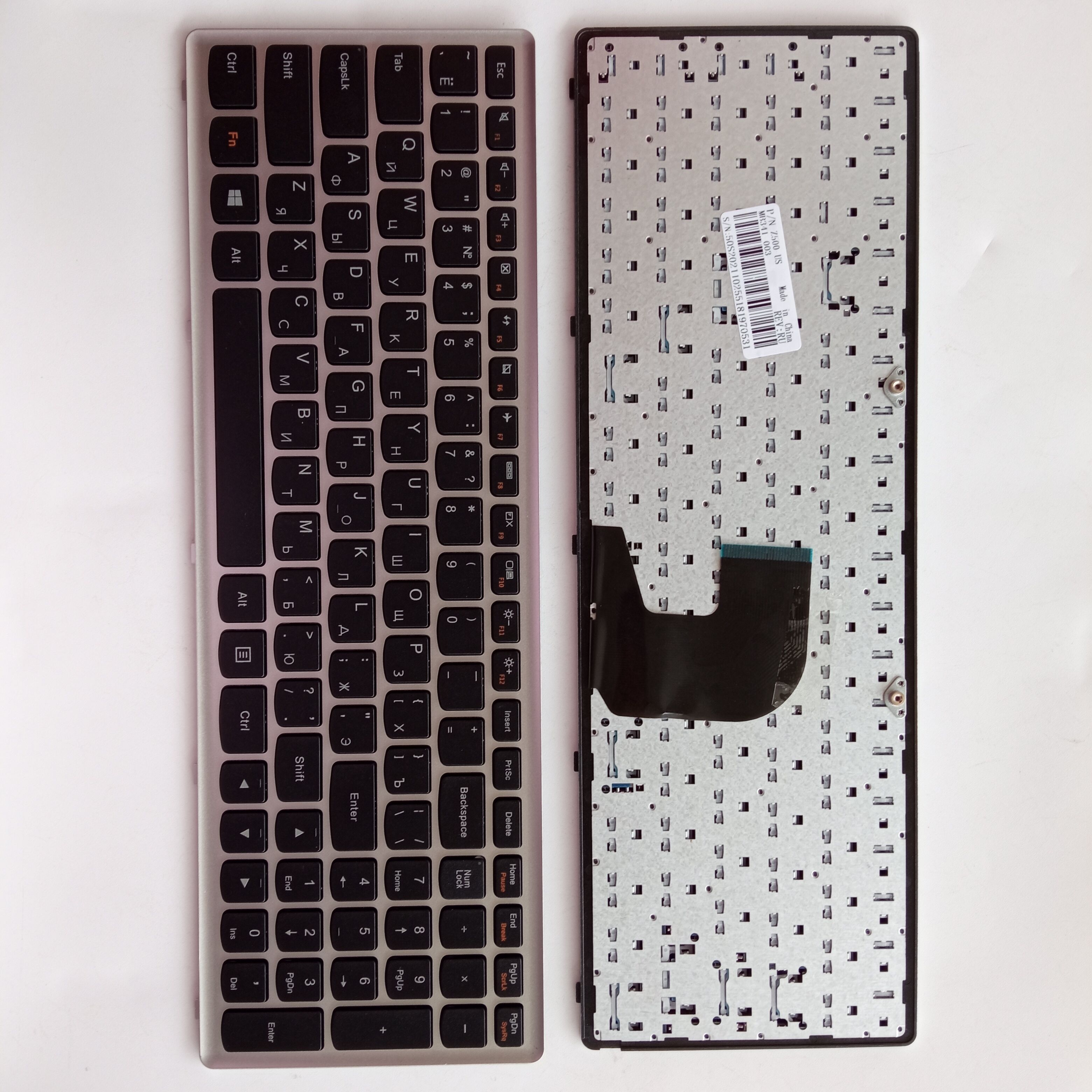 Picture of New Replacement Laptop Keyboard For LENOVO Z500 SILVER FRAME BLACK (OEM) RU Layout